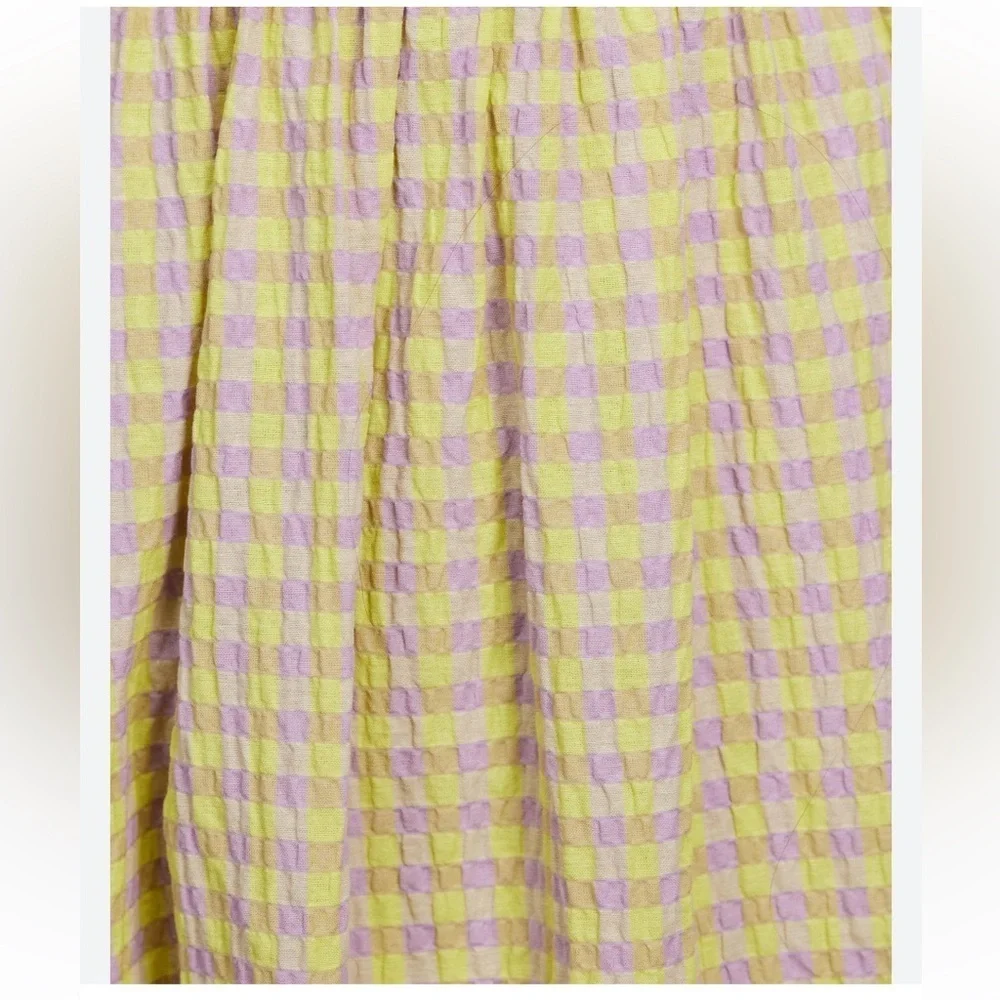 TOPSHOP Seersucker Check Wrap Dress Size 8